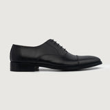 Black Full-Grain leather Shoes - Goodyear Welt Construction & Front Toe Box Detail