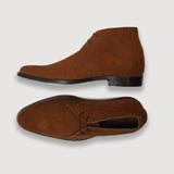 Corry Chukka Brown Suede Leather Boots For Men - Reinforced Heel Counter & Precision Double-Row Stitching Detail