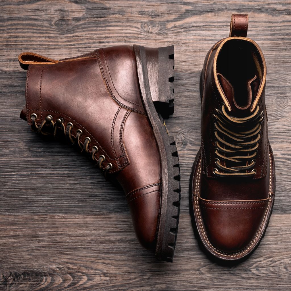 Challenger Whiskey Leather Boots - Reinforced Heel Counter & Precision Double-Row Stitching Detail