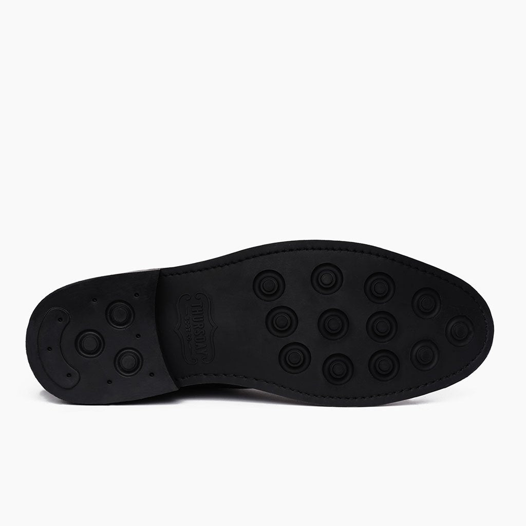 High-Traction Rubber Outsole & Lug Tread Pattern on President Saddlewood Leather Boots For Men