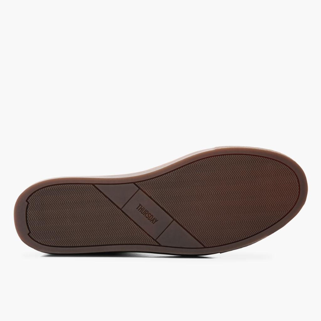 High-Traction Rubber Outsole & Lug Tread Pattern on Premier Low Top Natural Leather Sneakers For Men