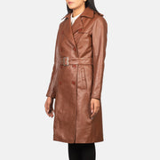 
Black Cowhide leather Coat - Back View Showing Tailored Shoulder Fit & Clean Hemline