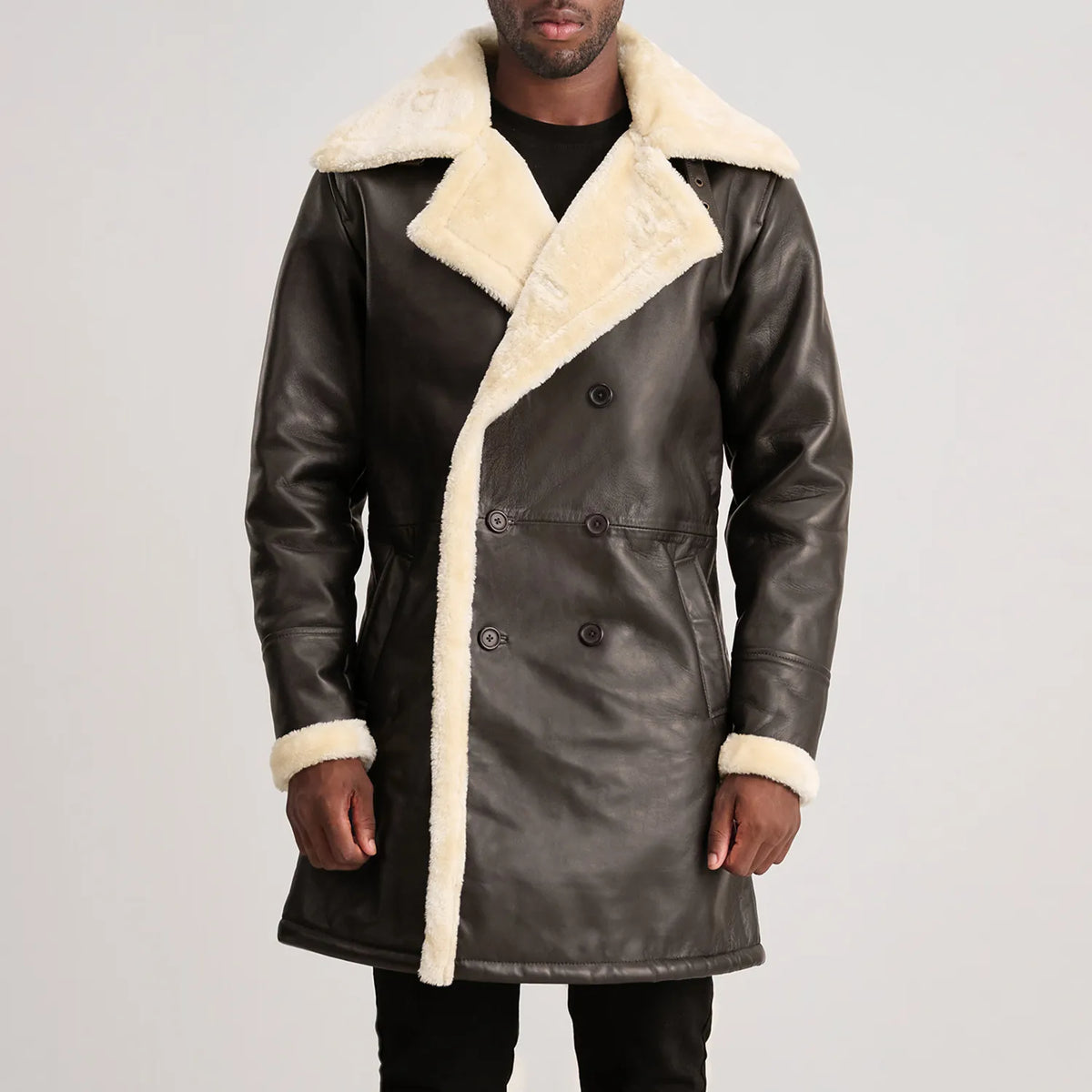 Charles Coat Brown Shearling Coat – alternate product view 4