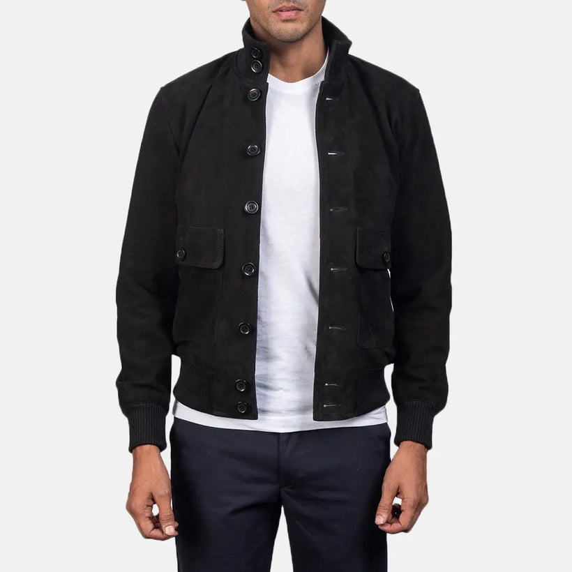 Eaton Leather Bomber Jacket