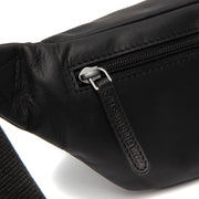 
Solid Antique Brass Hardware & Heavy-Duty Dual Zipper Detail on Brana Full-Grain Leather Belt Bag