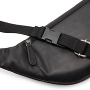 Solid Antique Brass Hardware & Heavy-Duty Dual Zipper Detail on Vernio Full-Grain Leather Belt Bag