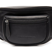 Vernio Full-Grain Leather Belt Bag - Structured Side Profile Showing Gusset Depth & Expansion Capacity