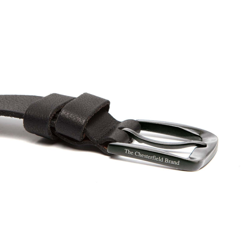 Classic 100% Full-Grain leather Belt - Rear Perspective Showing Reinforced Leather Straps & Stitching