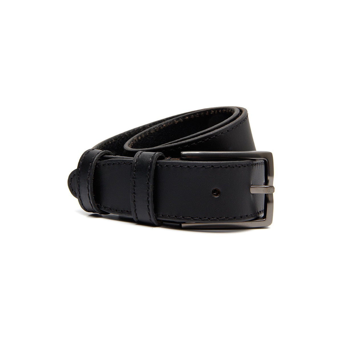 Tanaro Full-Grain Leather Belt in Tan 100% Full-Grain Leather - Full Exterior Front Profile View | Buy Online