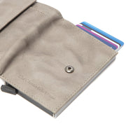 
Light Grey Leather Card Holder Hannover, detail view 1