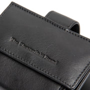 
Solid Antique Brass Hardware & Heavy-Duty Dual Zipper Detail on Lesina Full-Grain Leather Card Holder