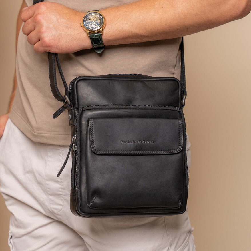 Classic 100% Full-Grain leather Bag - Rear Perspective Showing Reinforced Leather Straps & Stitching