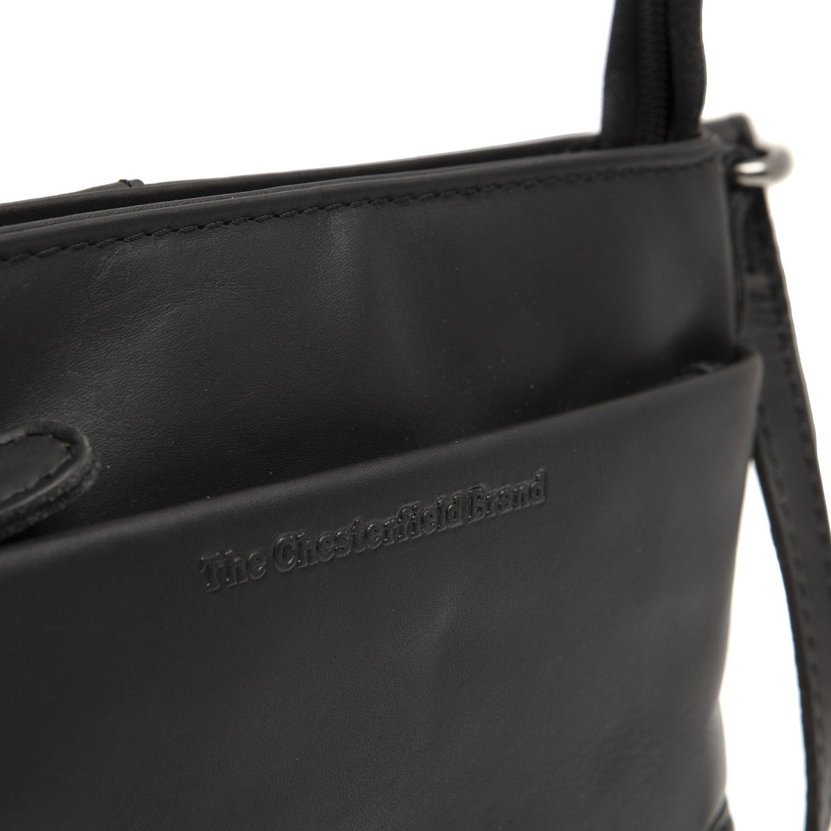 
Solid Antique Brass Hardware & Heavy-Duty Dual Zipper Detail on Salerno Full-Grain Leather Crossbody Bag