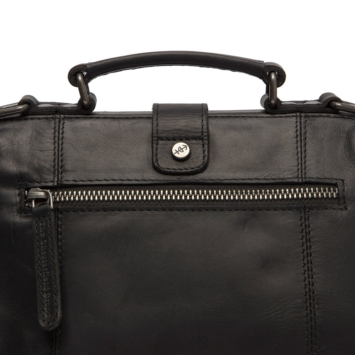 
Rachael Full-Grain Leather Handbag - Lateral Side Profile View Showing Sleeve Cut & Athletic Taper Fit