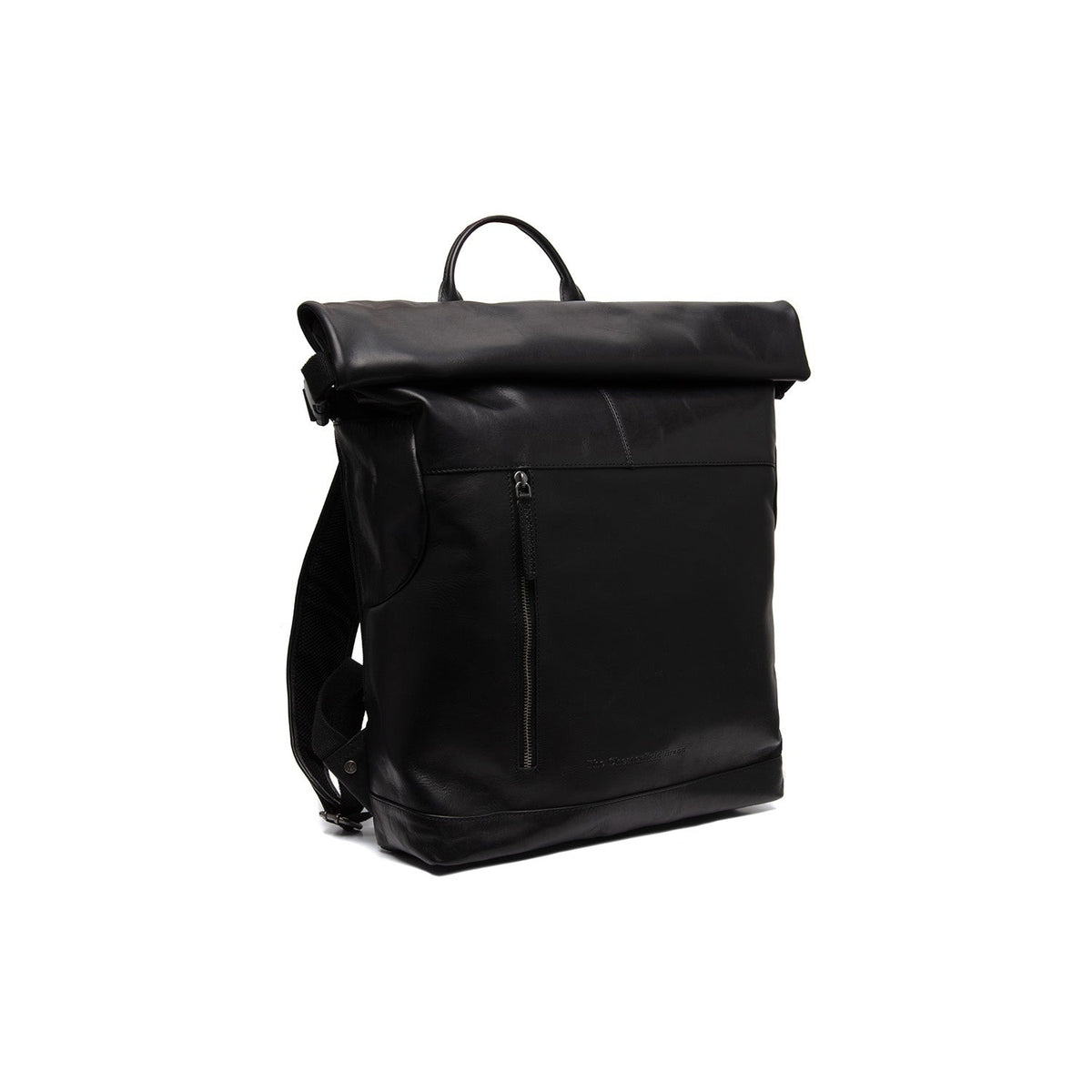 Liverpool Full-Grain Leather Roll-top Backpack in Classic 100% Full-Grain Leather - Full Exterior Front Profile View | Buy Online