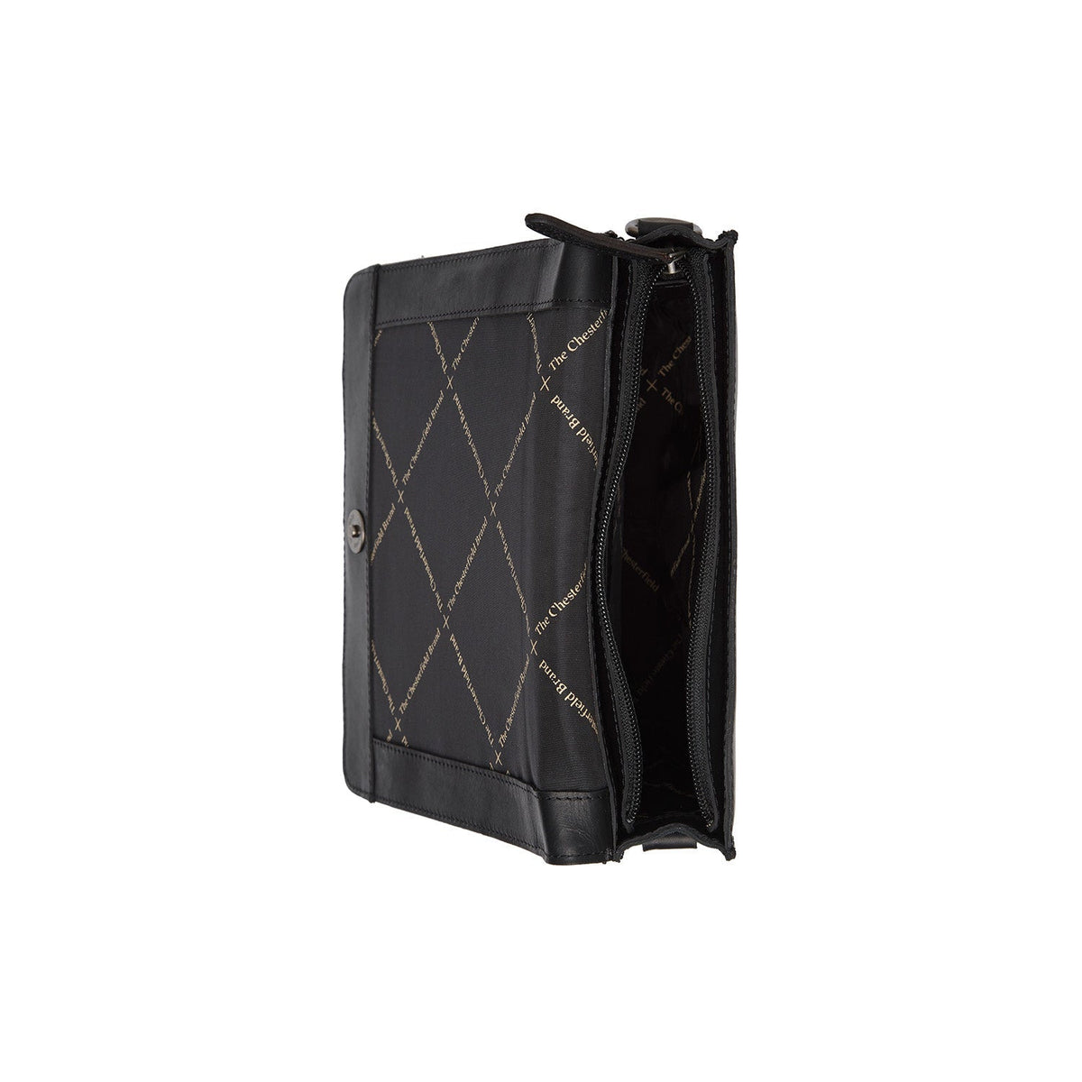 
Osuna Full-Grain Leather Shoulder Bag - Structured Side Profile Showing Gusset Depth & Expansion Capacity