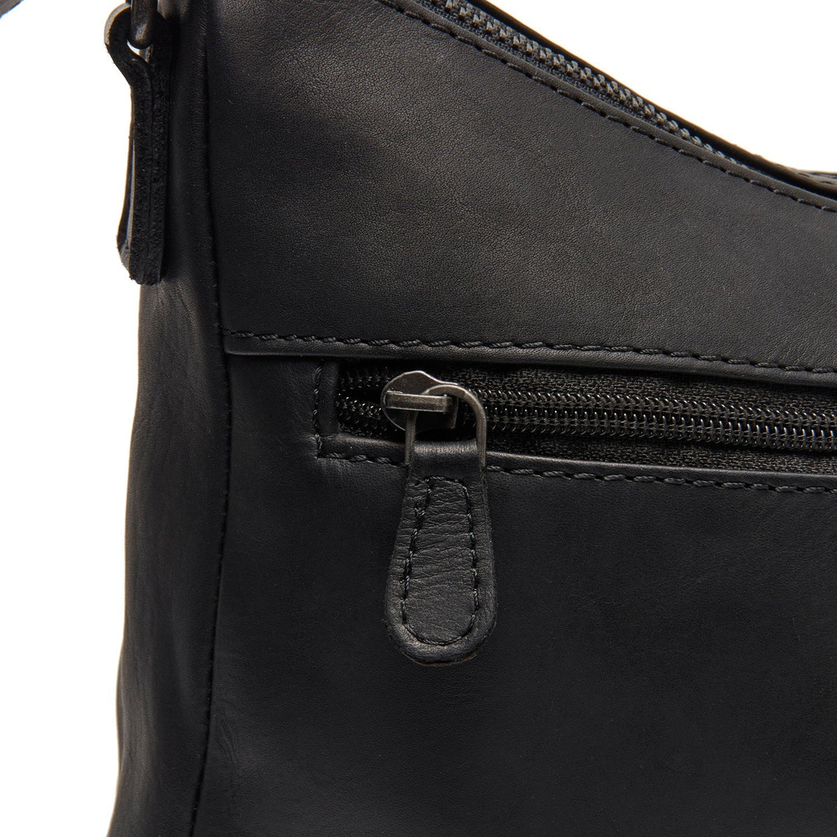 
Tivra Full-Grain Leather Shoulder Bag - Structured Side Profile Showing Gusset Depth & Expansion Capacity