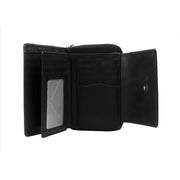 Solid Antique Brass Hardware &amp; Heavy-Duty Dual Zipper Detail on Hanoi Full-Grain Leather Wallet