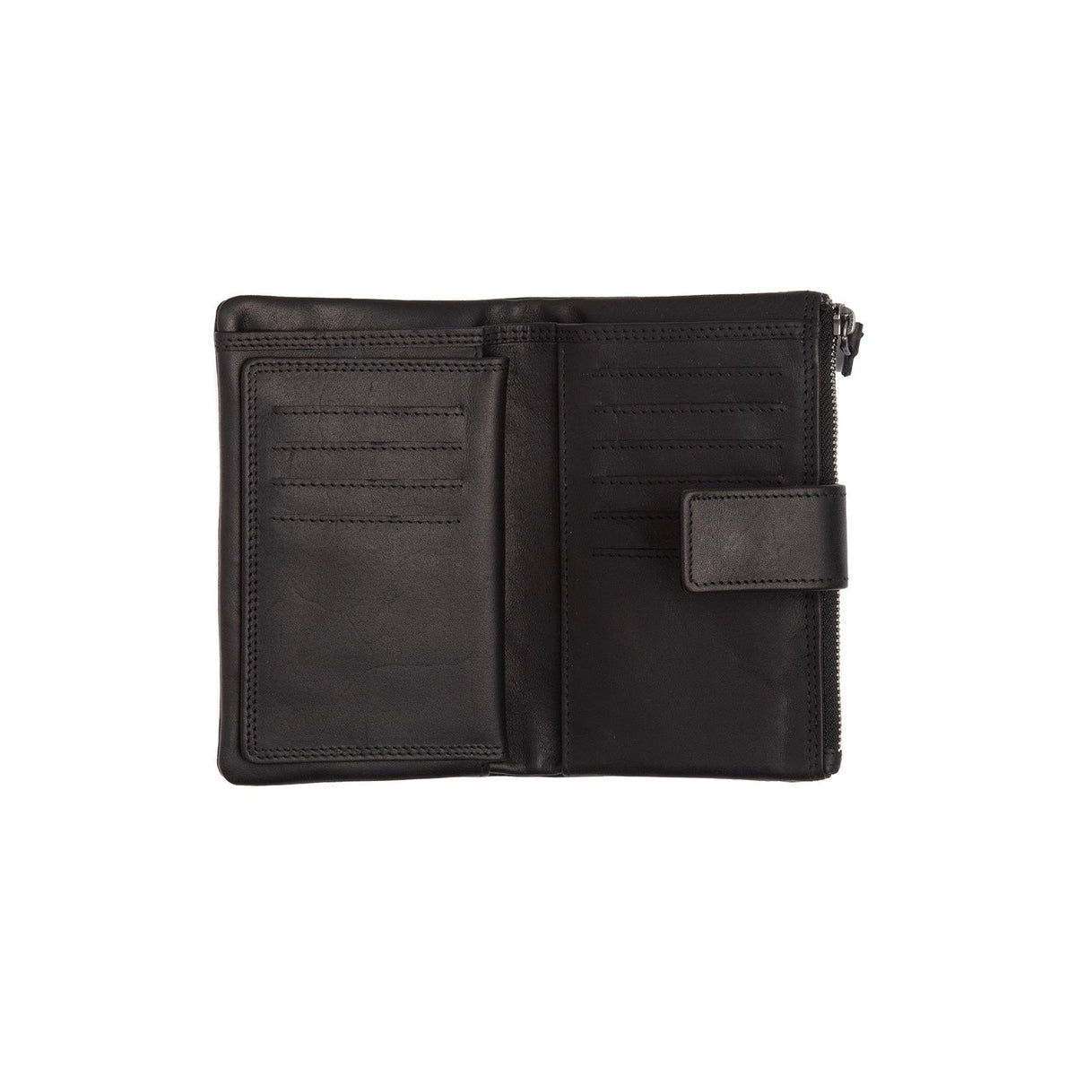 
Landau Full-Grain Leather Wallet - Structured Side Profile Showing Gusset Depth & Expansion Capacity