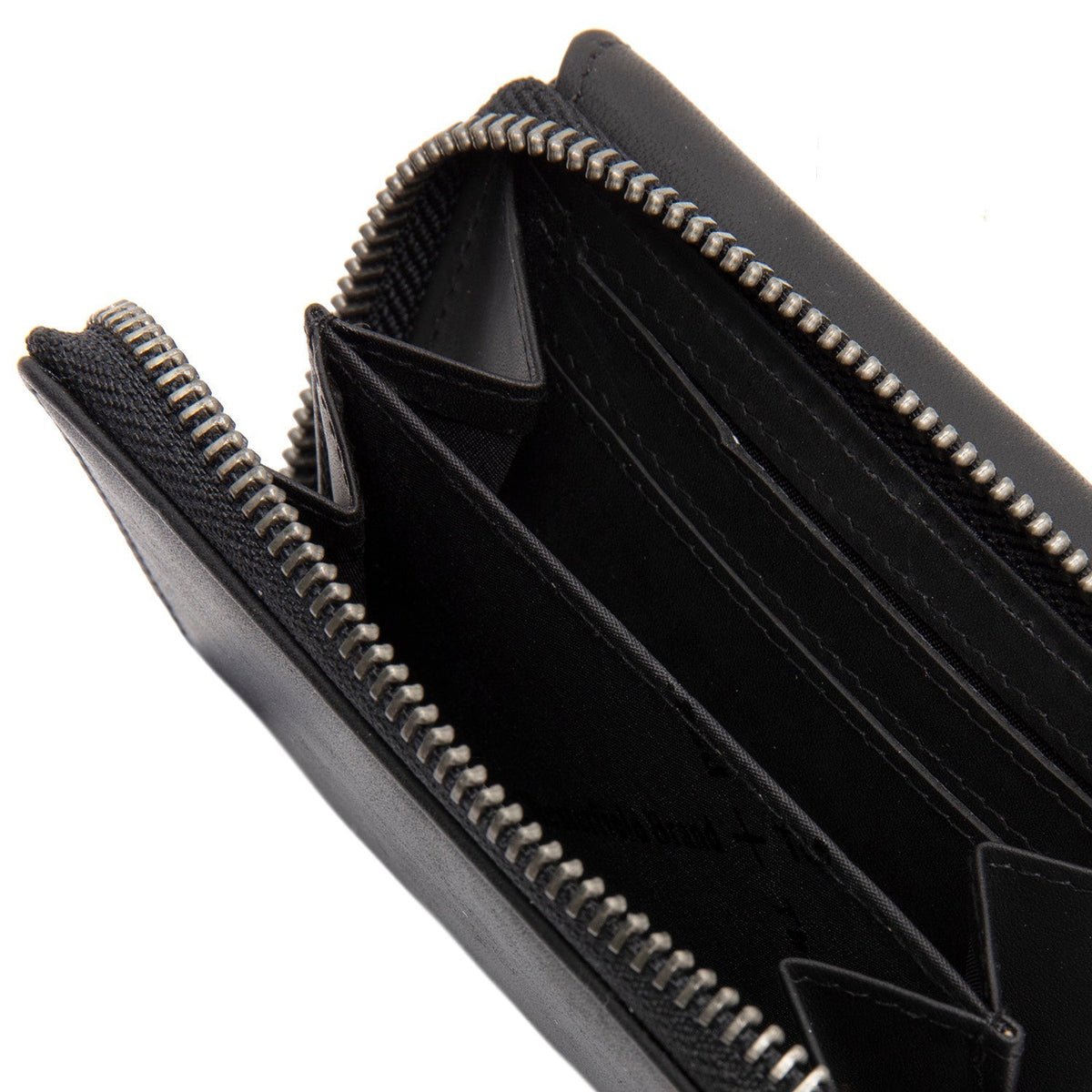 
Classic 100% Full-Grain leather Wallet - Rear Perspective Showing Reinforced Leather Straps & Stitching
