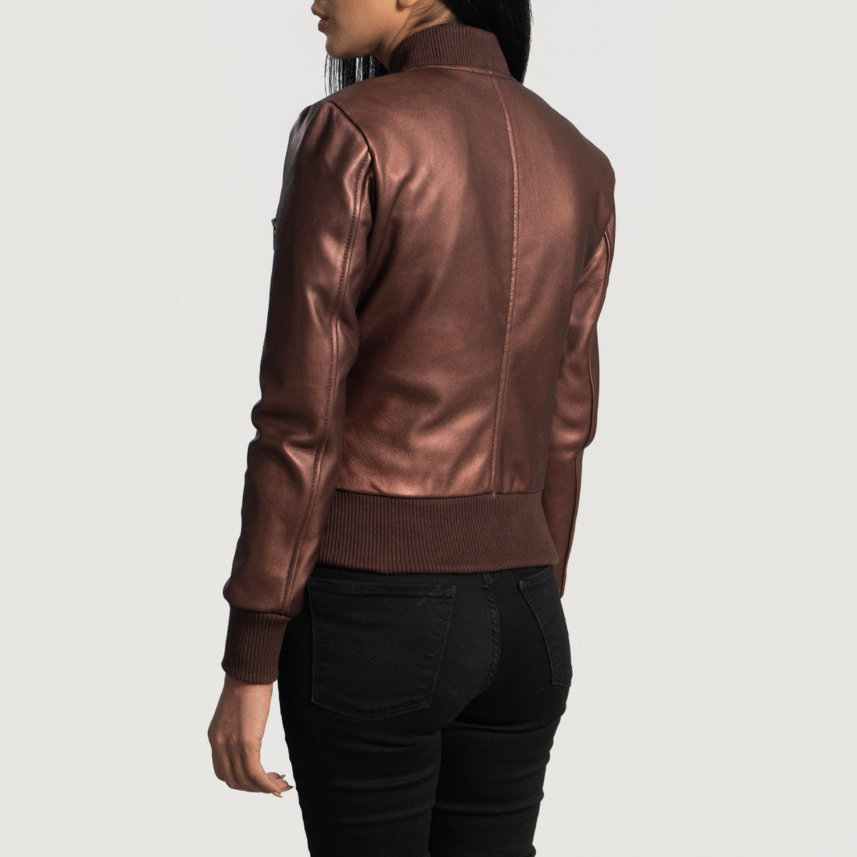 Authentic Sheepskin Leather with Aniline Finish Grain Texture &amp; Heavy-Duty Seam Stitching Detail